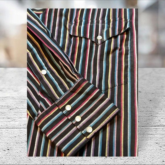 Vintage Ruddock Bros Long Sleeve Western Style Button Down Shirt Men's Large - Picture 5 of 6